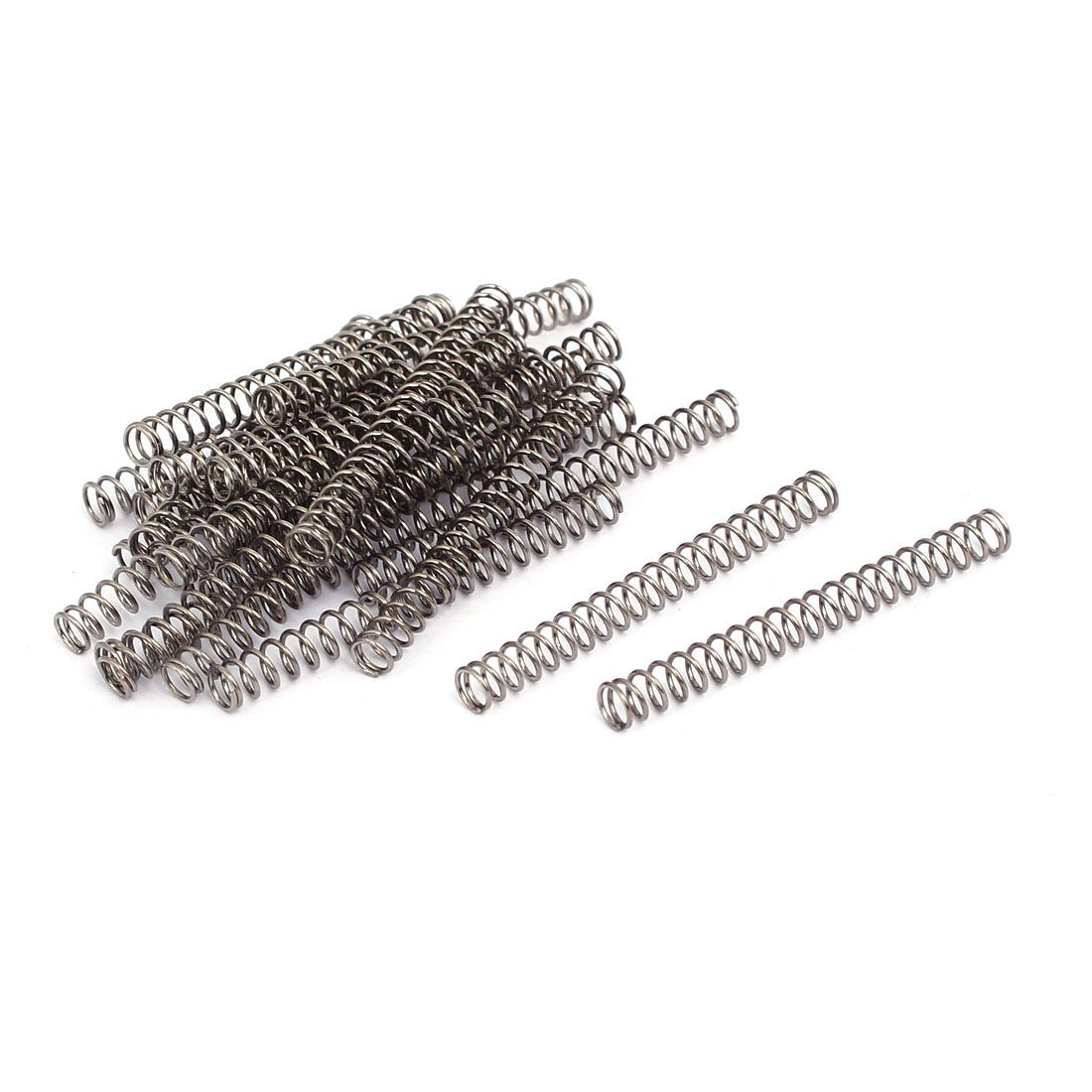 Compression Spring,304 Stainless Steel,4mm OD,0.5mm Wire Size,40mm Free Length,Silver Tone,20Pcs