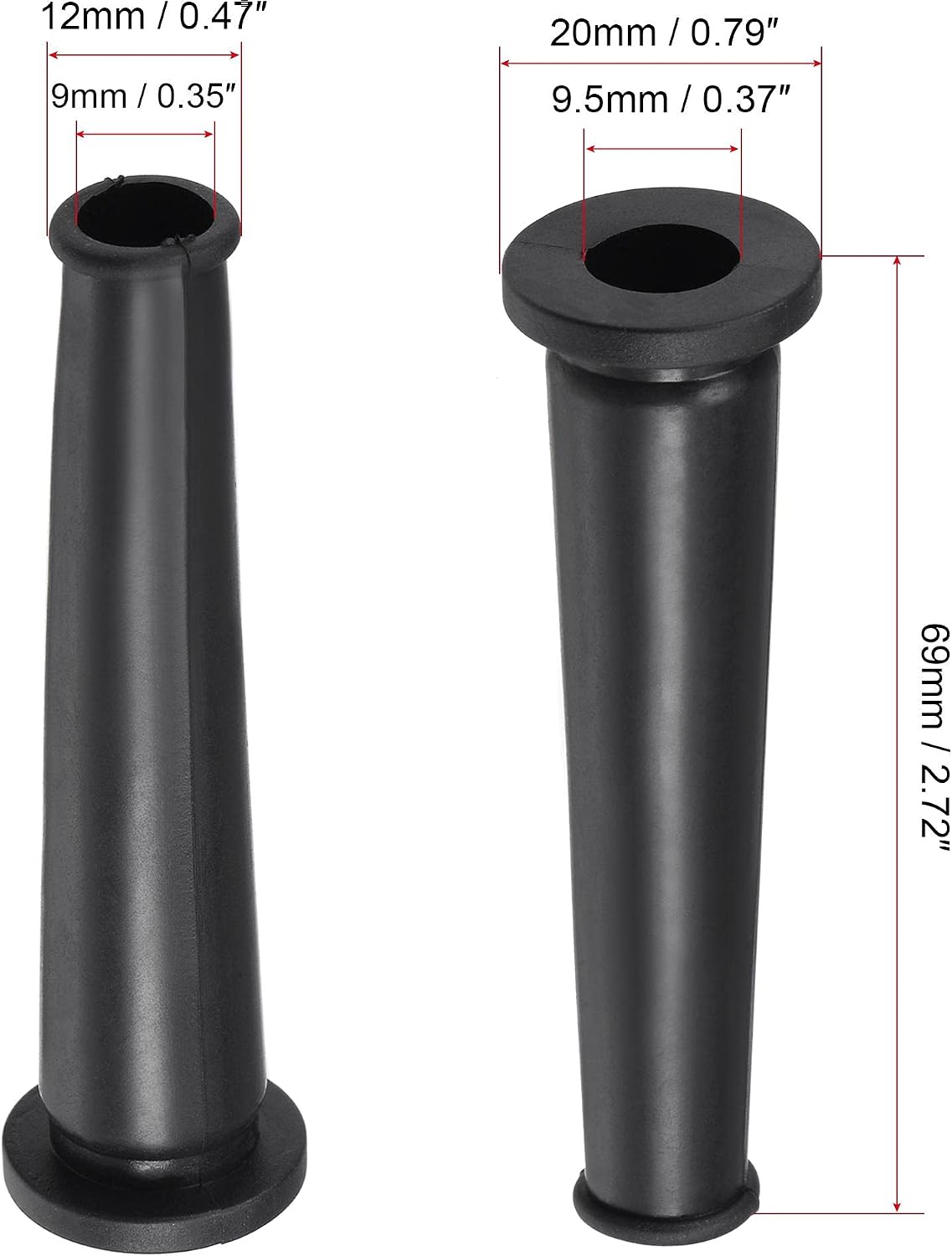 Kablowa osłona na buty z gumy 80mm długość czarna 5 szt.