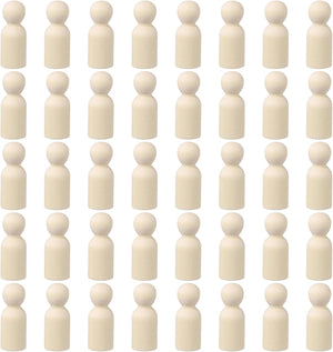 100 Pack Wood Peg, 2 Inch Boy-Shape Wooden Peg People, Unfinished Wooden Peg People Bodies Figures for DIY Art Craft Painting