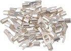 50Pcs UT2.5-3 Non-Insulated U-Type Brass Crimp Terminals 2-2.5mm2 Wire Connector Silver Tone