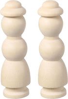 2 Pack Wood Peg, 3 Inch Girl-Shape Wooden Peg People, Unfinished Wooden Peg People Bodies Figures for DIY Art Craft Painting