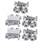 5Pcs UK-10N DIN Rail Mount Guide Terminal Block 800V 76A 10mm2 Cable Gray