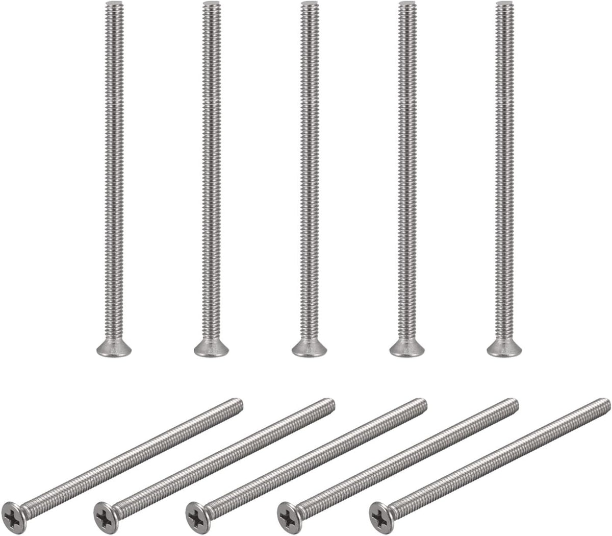 8#-32x3-3/4" Flat Head Machine Screws Phillips 304 Stainless Steel Bolts 10pcs