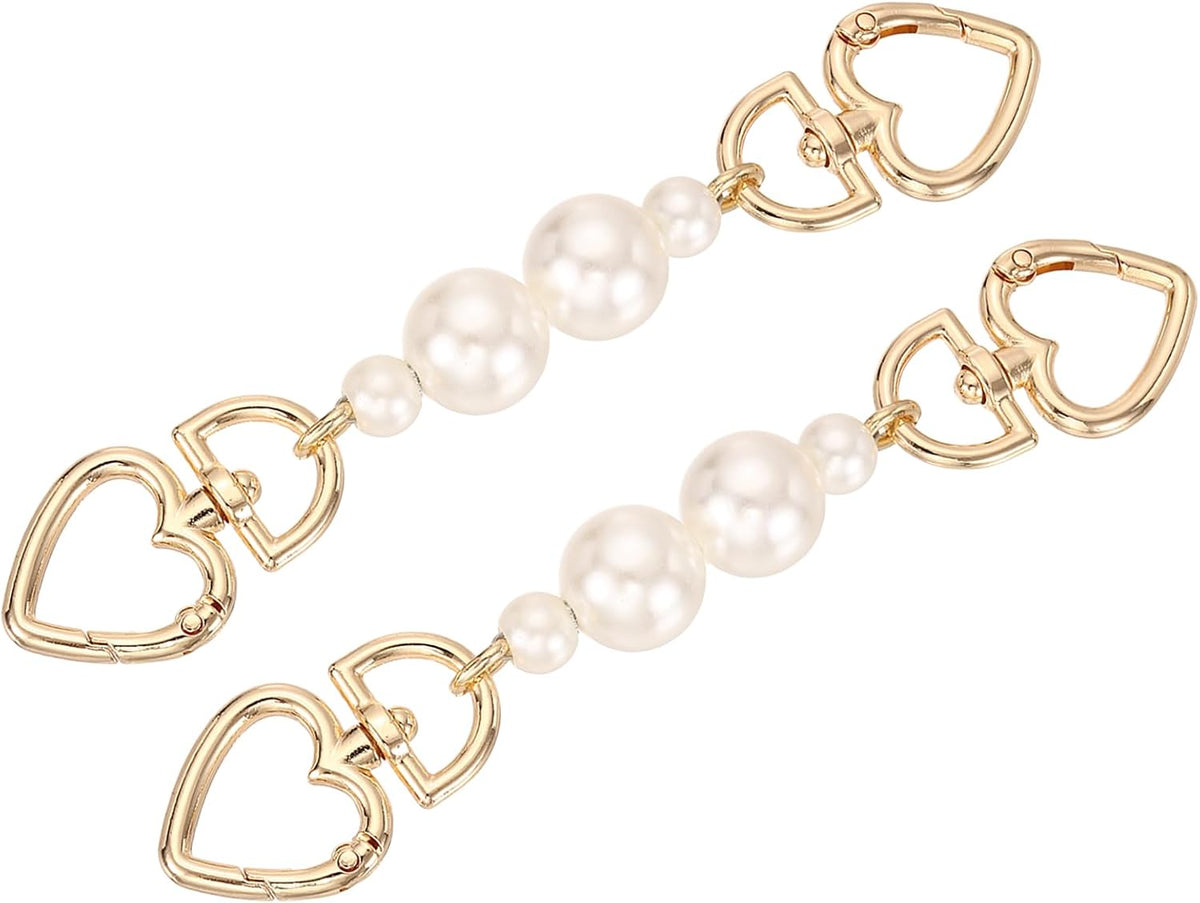 2 PCS 5.9" Purse Extender Chain, Plastic Chain Extension Decorative Strap, Women Bag Charm Replacement for Handbag, Wallet, Crossbody Bags, White
