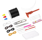 LinkMejor 20Pcs Stretchy String Bracelets Kit, 0.8mm Elastic Stretch Cord Jewelry Bead Bracelet with Crochet Hooks Accessories, for Beads, Necklace Jewelry Making, Black