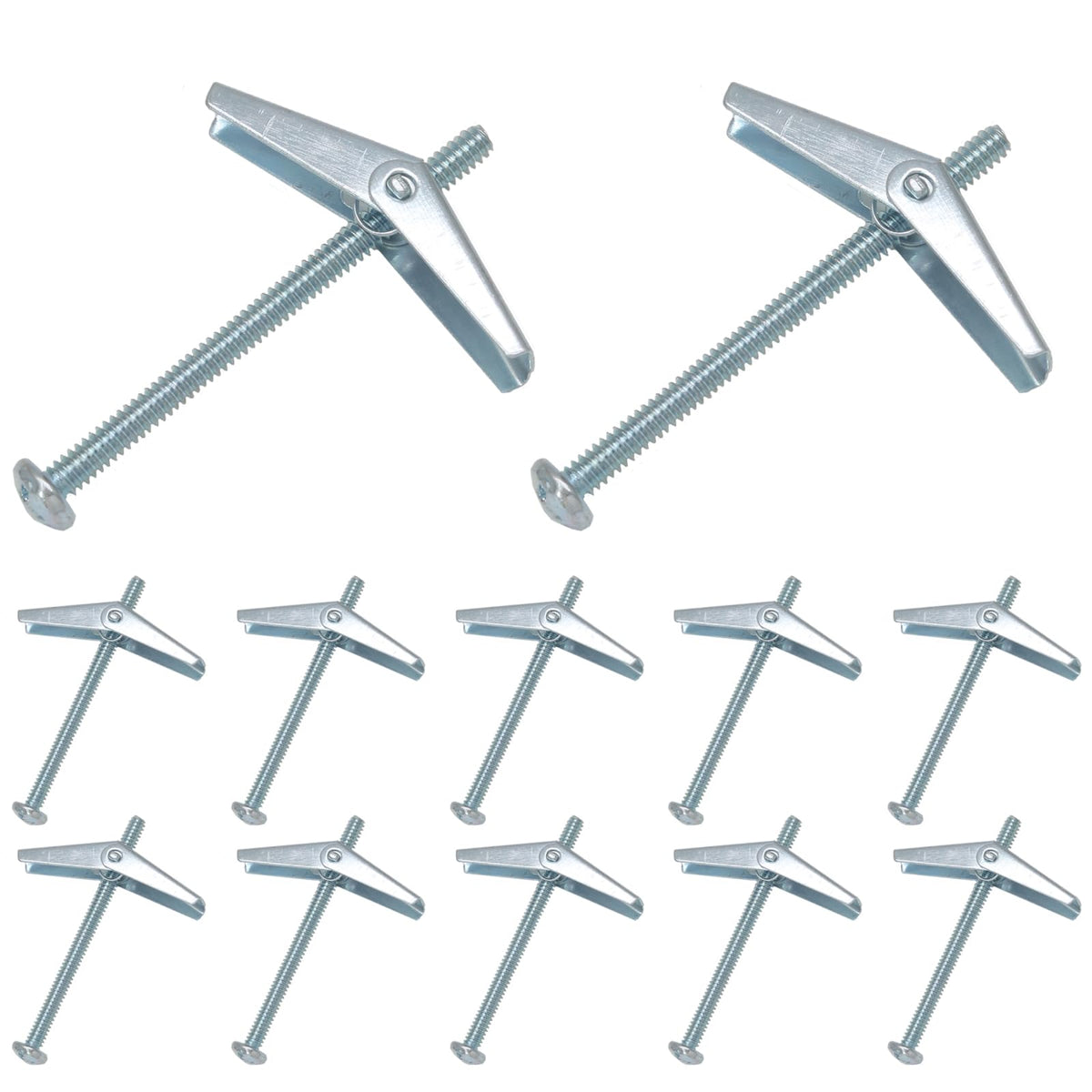 LinkMejor Spring Toggle Bolt, 1/8 x 2 Inch, 12 Pcs