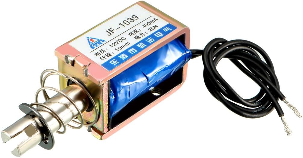 DC 12V 25N 10mm Stroke Pull Type Open Frame Solenoid Electromagnet Linear Motion JF-1039