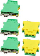 5Pcs 53x43x12mm 16mm2 Wire Universal Grounding Terminal Block Yellow Green