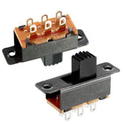10Pcs 6mm Vertical Slide Switch DPDT 2 Position 6 Terminals PCB Panel Latching