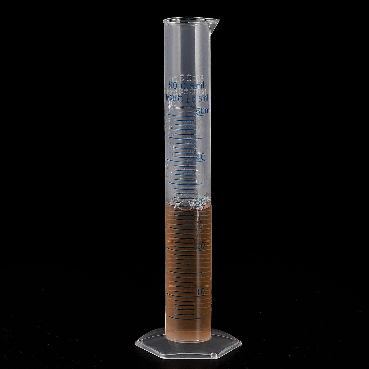 Cilindro graduato in plastica, 50 ml, con 1 spazzola, set 3 in 1 per laboratorio scientifico