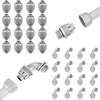 32 Adet Set 1/2" NPT Sıvı Tıkanıklığına Dayanıklı Bağlantı Kanal Fitting UL PVC