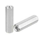 M6 x 1-Pitch 45mm Length Coupling Nuts, 4pcs 304 Stainless Steel Metric Hex Rod Coupling Nuts