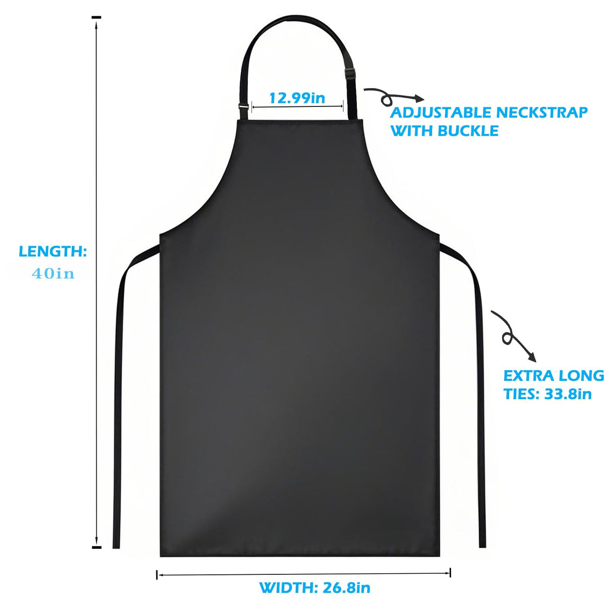 LinkMejor 2-Pack 40in Vinil de Ruber Babador para Cozinha e Laboratório