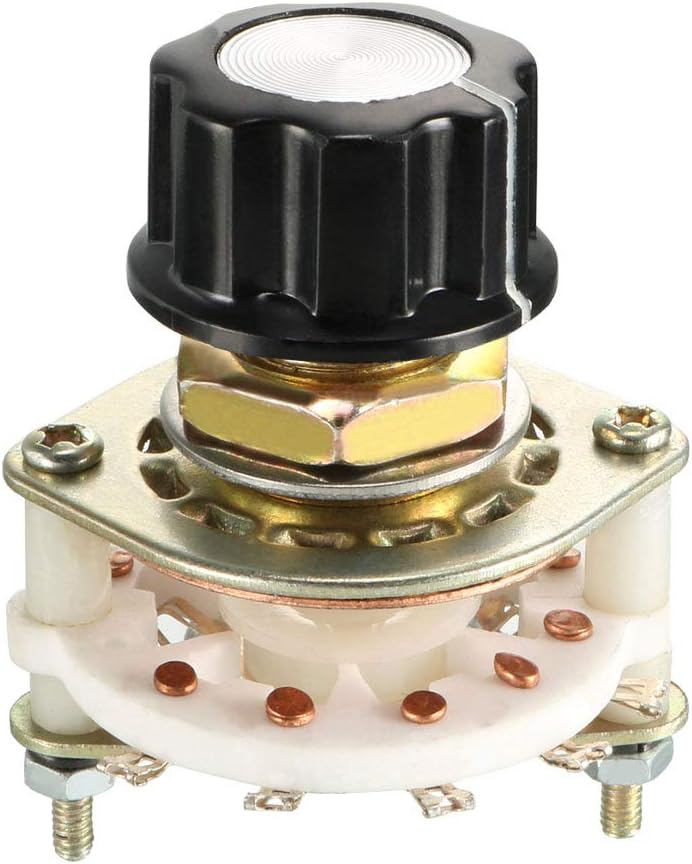 1P10T 1 Pole 10 Throw Single Deck Band Channel Rotary Switch Selector with Plastic Knob