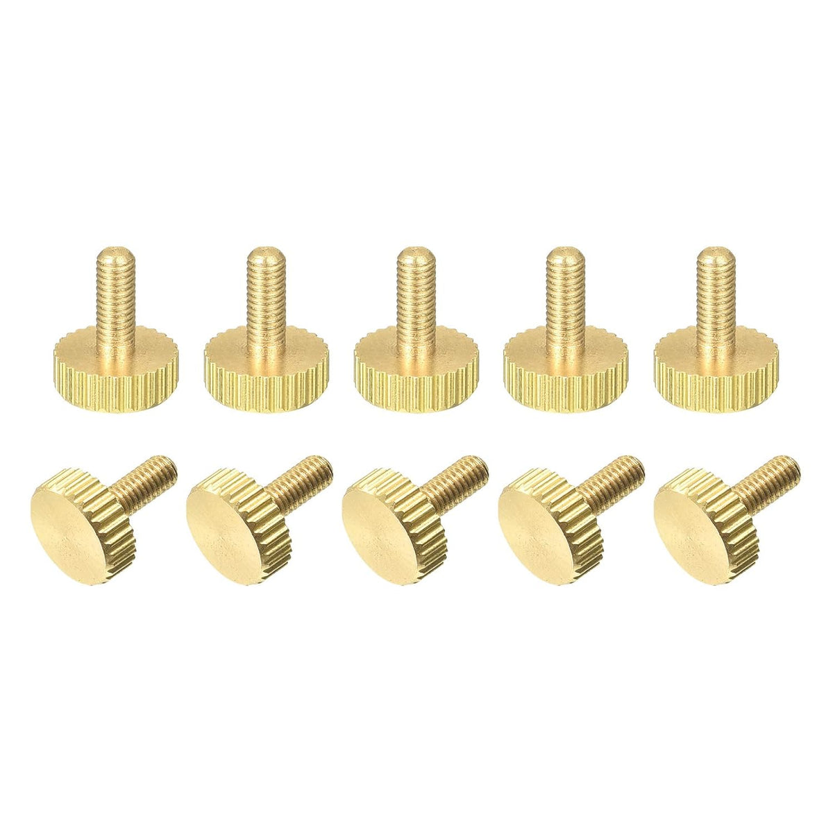 10Pcs Brass Knurled Thumb Screws, M3x8mm Flat Grip Bolt Knobs Fasteners for Electronic, Mechanical