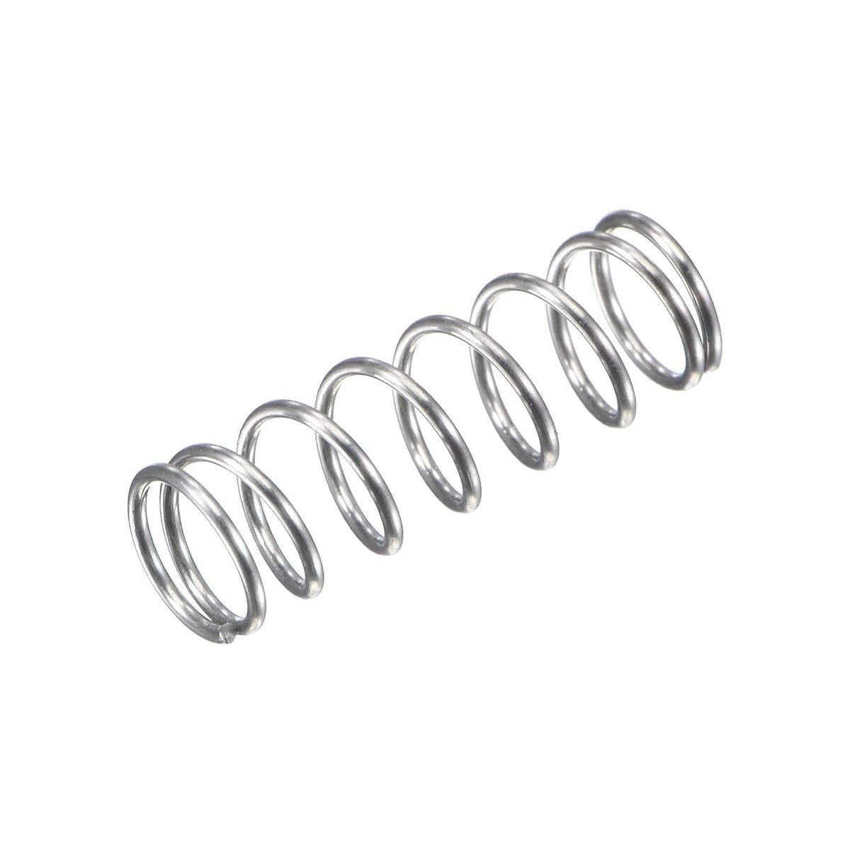 Compression Spring,304 Stainless Steel,5mm OD,0.5mm Wire Size,9mm Compressed Length,15mm Free Length,5.9N Load Capacity for Home Projects, Silver Tone, 30pcs