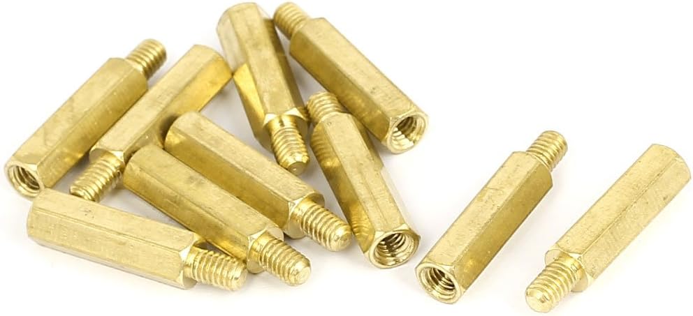 M4x20mm+6mm Male to Female Thread Brass Hex Standoff Spacer 10Pcs