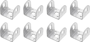 8 Pcs U Bracket for 1.22" Panels, 37 x 31 x 32mm Metal U Shaped Fasteners Brackets for Guardrail or Partitions Connection, Silver