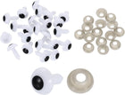 100 Pcs Safety Eyes for Crocheting, 10mm Plastic Crochet Eyes Round Craft Eye with Washers for DIY Arts Crafts Stuffed Animals Bears Making, White