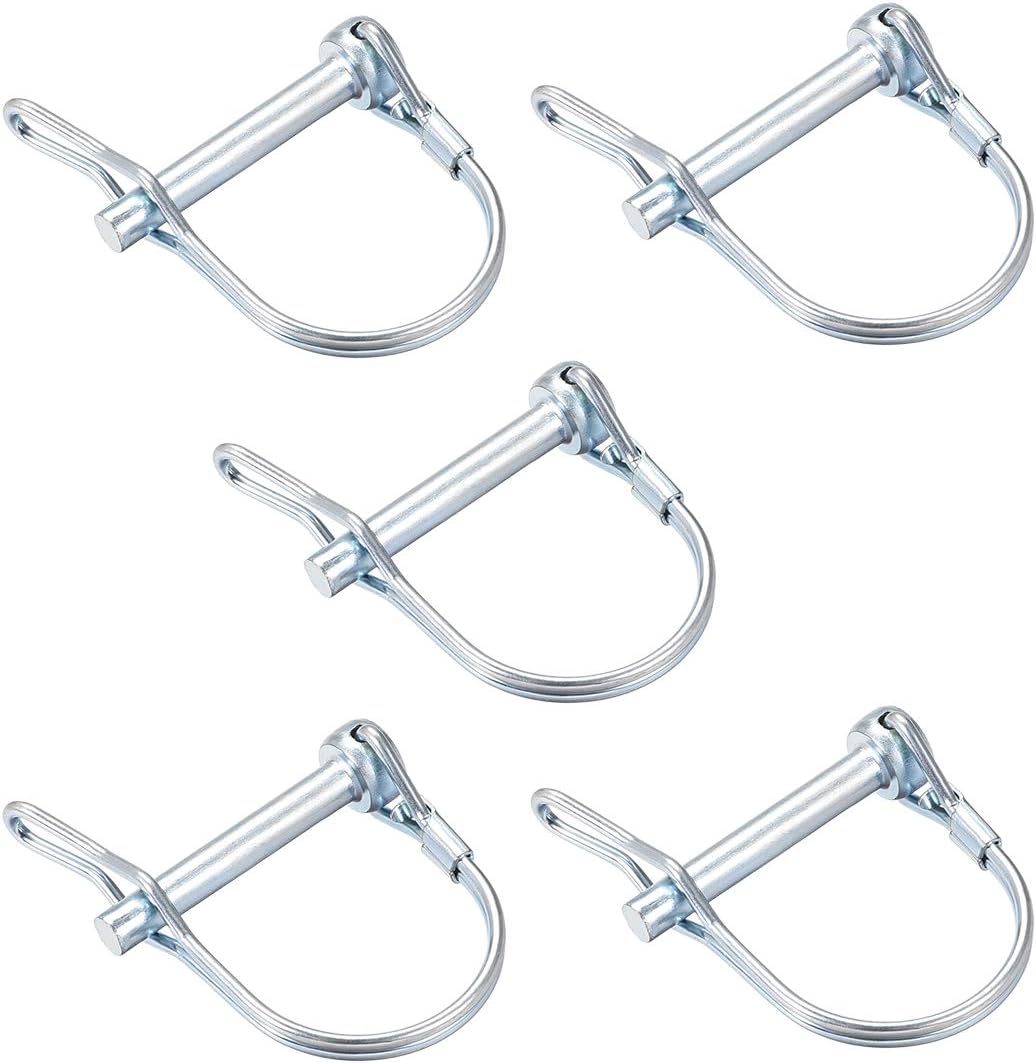 Shaft Locking Pin w Ear - 6mm x 40mm Coupler Pin for Farm Trailers Wagons Lawn Garden in Arch Round 5Pcs
