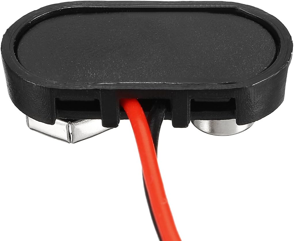 LinkMejor 4pcs DC 9V Battery Clip T-Type Buckle Connector Plastic Shell Lead Wire 10cm Long