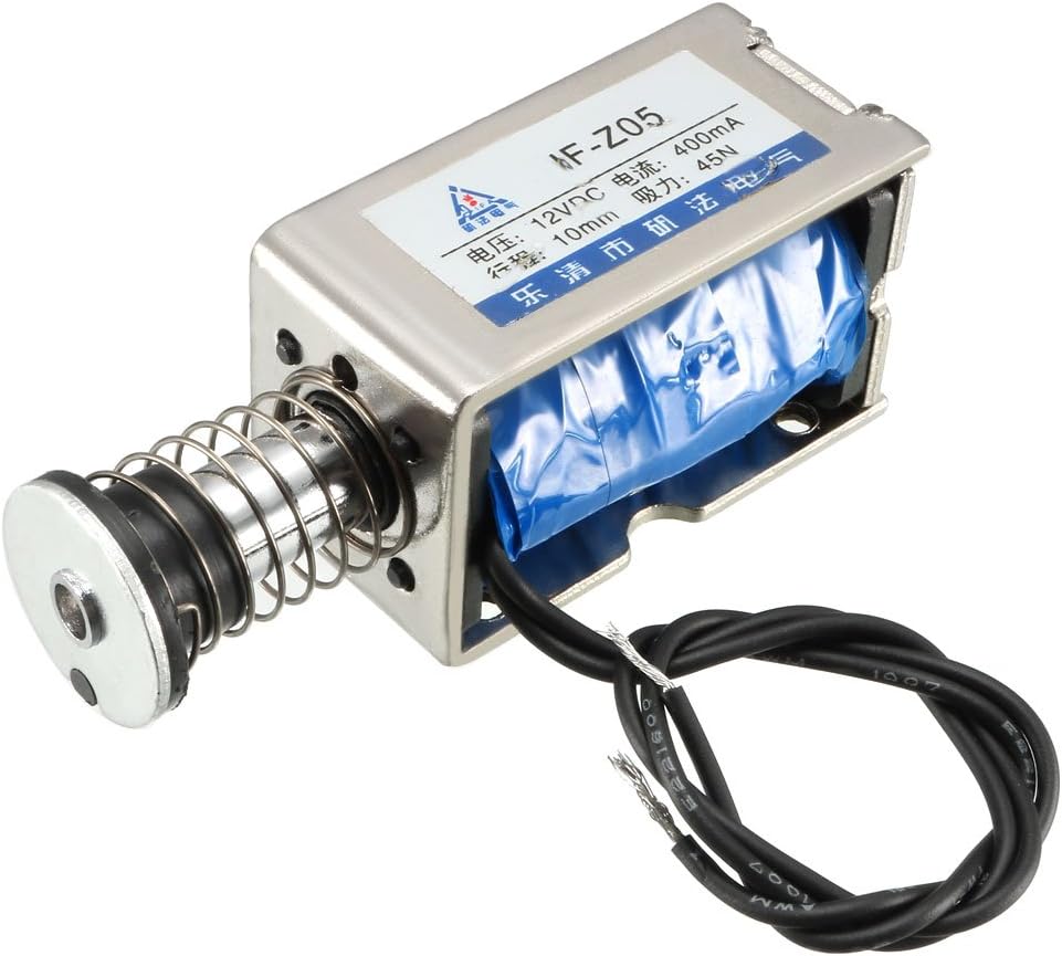 DC 12V 45N 10mm Stroke Pull Push Type Open Frame Solenoid Electromagnet Linear Motion JF-Z05