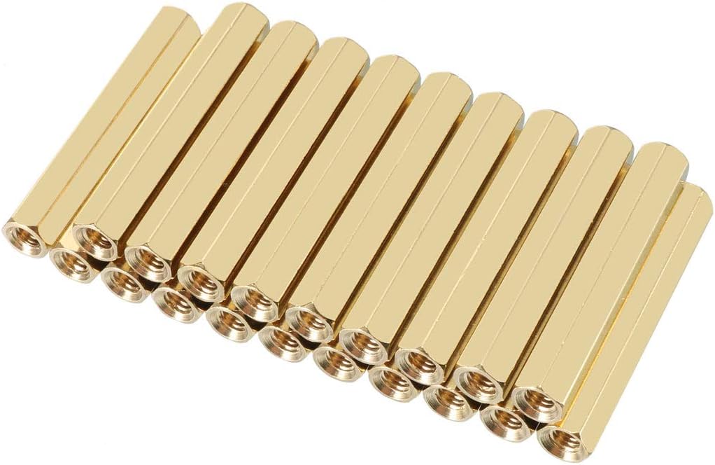 20pcs Brass Straight PCB Pillar Female Thread Hex Standoff Spacer M3x5x30mm