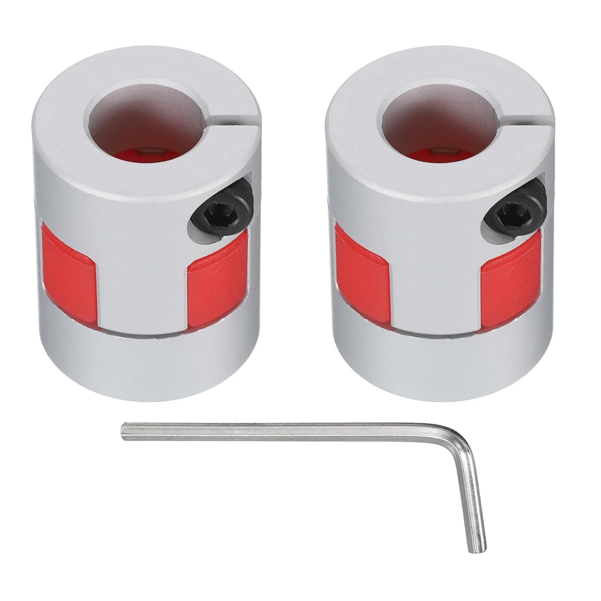 Aluminum Plum Shaft Coupling 8mm to 10mm Bore L25xD20 Flexible Coupler for 3D Printer CNC Machine and Servo Stepped Motor Pack of 2
