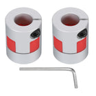 Aluminum Plum Shaft Coupling 8mm to 10mm Bore L25xD20 Flexible Coupler for 3D Printer CNC Machine and Servo Stepped Motor Pack of 2