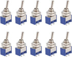 10 Pcs 125VAC 6A On/Off 2 Position Terminal SPST Latching Mini Toggle Switch Bule