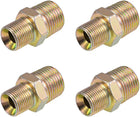 Reducing Pipe Fitting - Reducer Hex Nipple - 1/2 X 3/8 BSP Male Connector Zinc Finish Plating 4Pcs