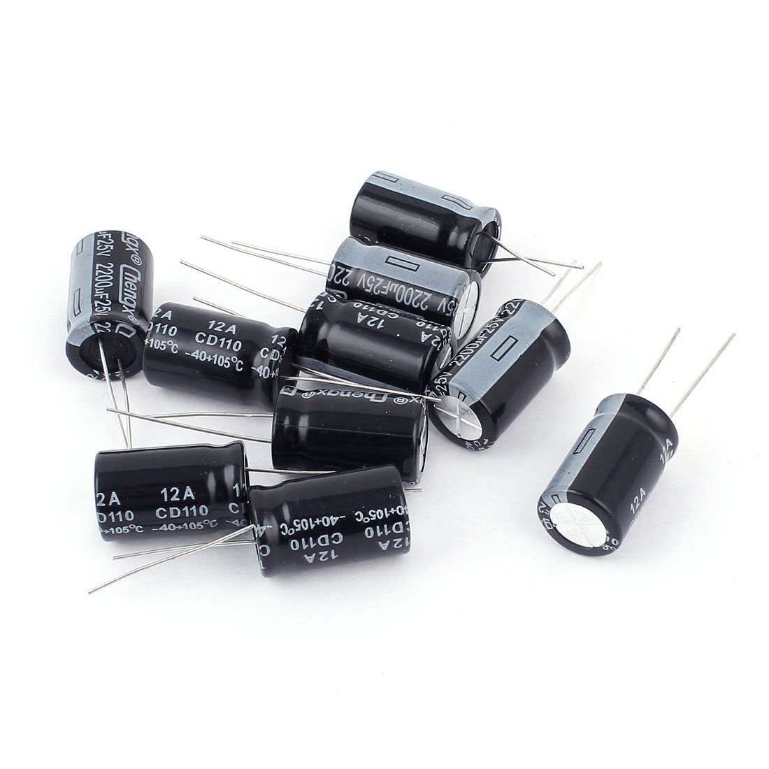 a14112700ux0347 10 Piece Dual Radial Leads Polarized Aluminum Electrolytic Capacitor, 25V 2200UF