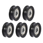 U625ZZ Nylon Pulley U Groove Ball Bearing Roller Guide Wheel 5x20x7mm Double Metal Shielded (GCr15) Chrome Steel Bearings 5pcs