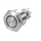 Latching Metal Push Button Switch 22mm Mounting Dia DPDT 2NO 2NC 24V White LED Light