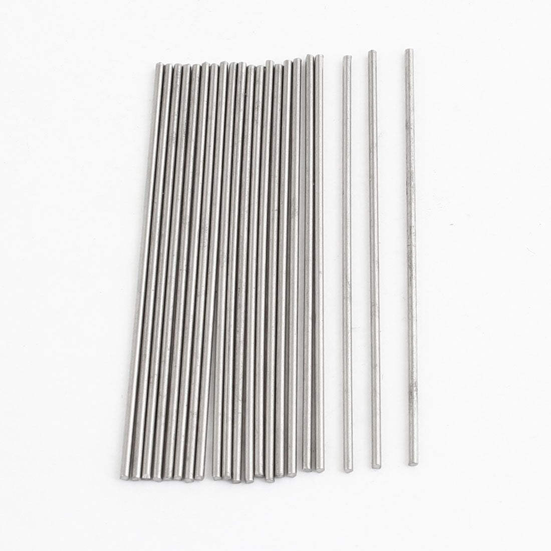 20pcs 50mm x 1mm Silver Tone Stainless Steel Transmission Round Rod