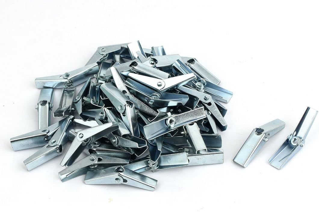 M3 Dia Female Thread Spring Loaded Hollow Wall Anchor Toggle Wing Nut 50pcs