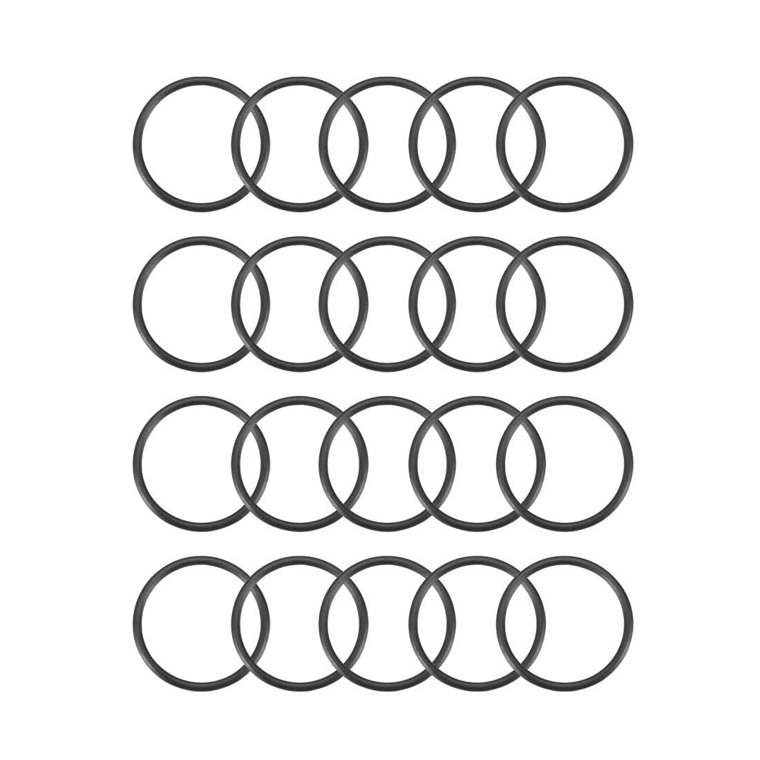 Nitrile Rubber O-Rings, 22mm OD 19mm ID 1.5mm Width, Metric Sealing Gasket, Pack of 20