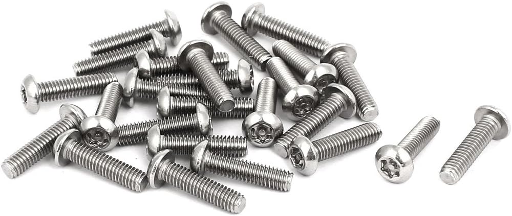 M4 x 16mm 304 Stainless Steel Torx Security Pan Head Screws Fasteners 25PCS