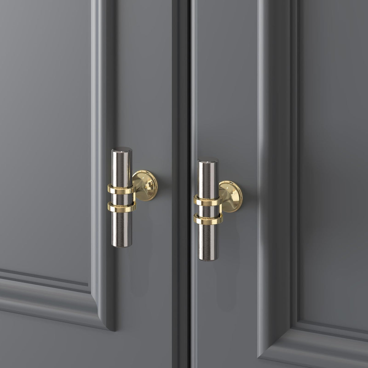 LinkMejor 10Pack Brushed Nickel and Gold Cabinet Knobs