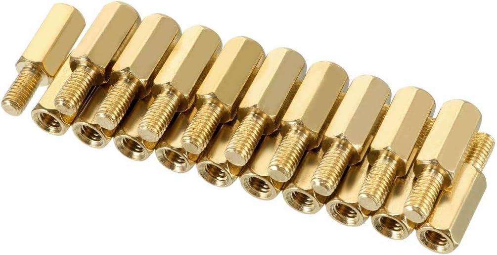 20pcs M3 10+6mm Female Male Thread Brass Hex Standoff Spacer Screws PCB Pillar