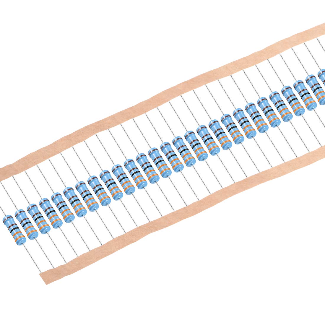 30Pcs 3.3K Ohm Resistor, 2W 1% Tolerance Metal Film Resistors, Lead, 5 Bands for DIY Electronic Projects and Experiments