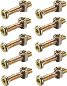M6 x 35mm Furniture Bolts Nut Set Hex Socket Screw with Barrel Nuts Phillips-Slotted Zinc Plated 10 Sets