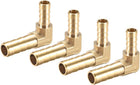 8mm to 6mm Barb Brass Hose Fitting 90 Degree Elbow Pipe Connector Coupler 4pcs