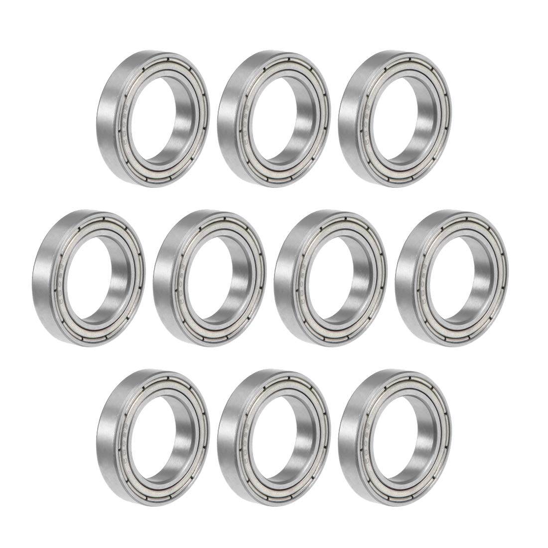 6802ZZ Deep Groove Ball Bearing 15x24x5mm Double Shielded Chrome Steel Bearings 10-Pack