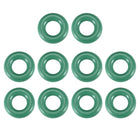 Fluorine Rubber O-Rings, 13mm OD 6.8mm ID 3.1mm Width FKM Seal Gasket for Machinery Plumbing, Green, Pack of 10