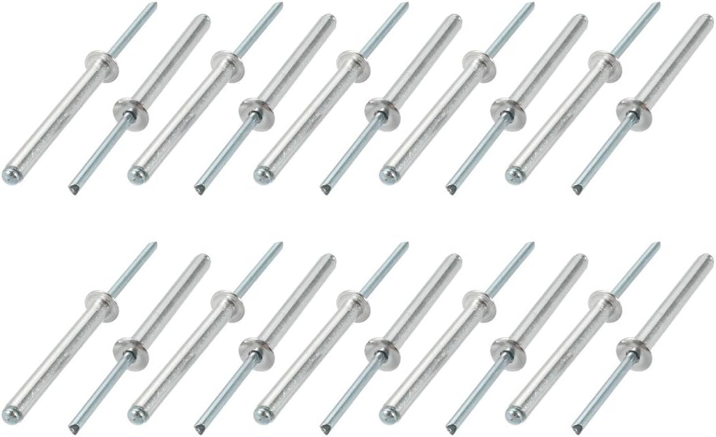 20 Pcs 5mm x 45mm Aluminum/Steel Open End Blind Rivets