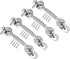 4.1" Cabin Hook Eye Latch Gate Door Swivel Window Door Hook Stainless Steel with Mounting Screws 4pcs