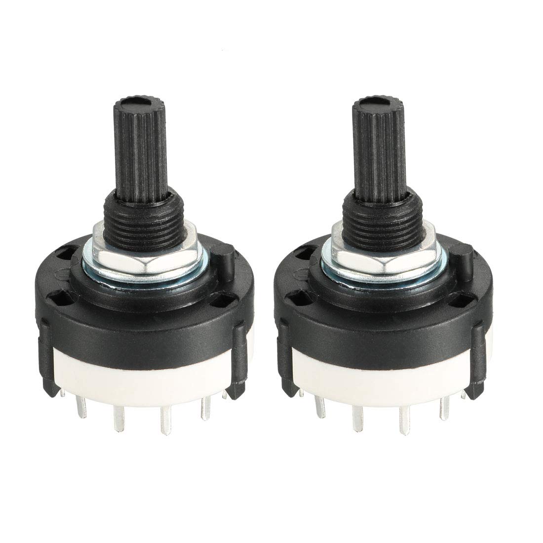 1P12T 1 Pole 12 Throw Single Deck Band Channel Rotary Switch Selector 2pcs