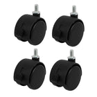 M8 Thread 2-inch Diameter Nylon Wheel Rotary Brake Caster Roller 4pcs