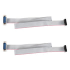 IDC Wire Flat Ribbon Cable DB15 Male to FC-16 Female Connector 2.54mm Pitch 50cm Length 2pcs